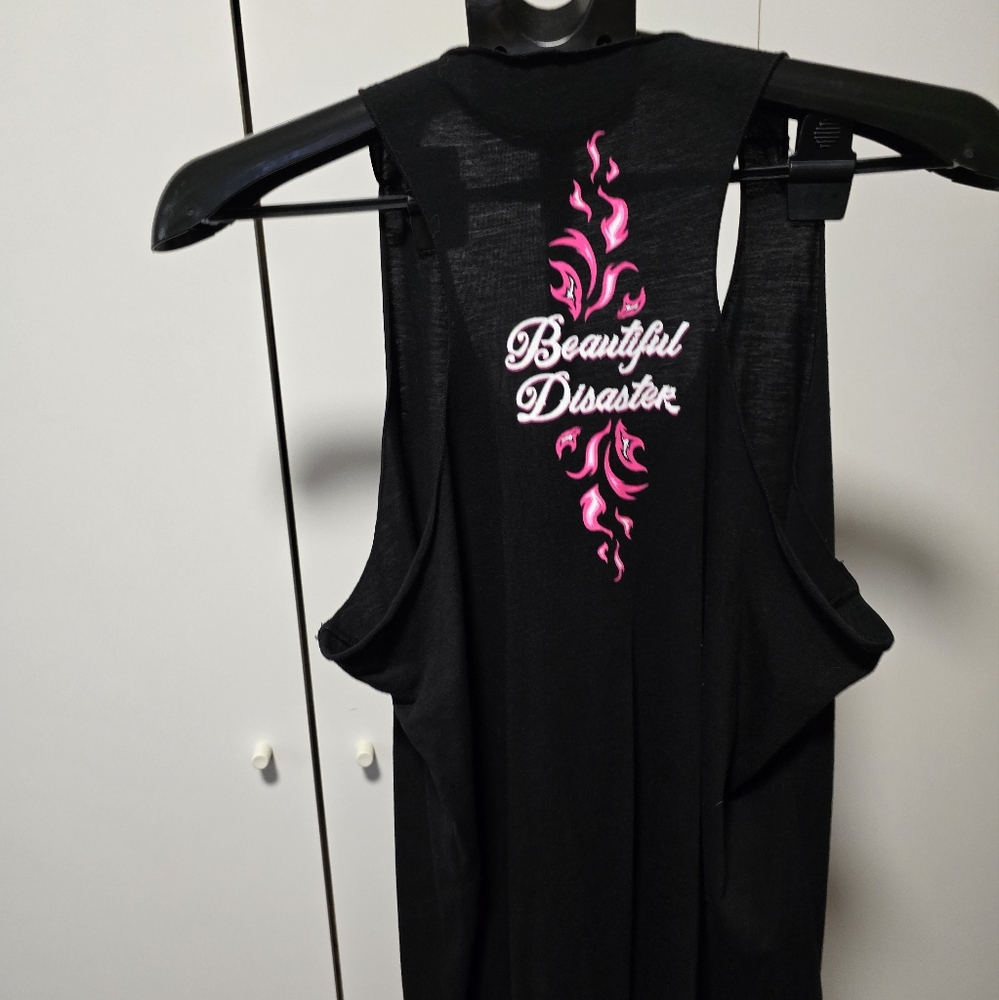 Beautiful Disaster Tank Top with Pink Phoenix Design - Picture 2 of 5